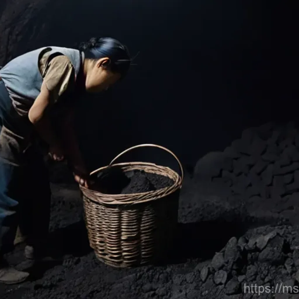 일제 강점기 한국인 근로자의 자아 정체성 - **Prompt 1: Silent Resilience in the Coal Mine** A dimly lit, dusty scene inside a Korean coal m...